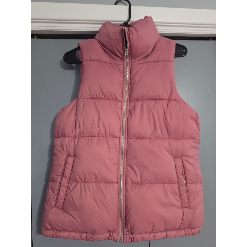 Old Navy Puffer Vest Women Small Pink NWOT Frost-Free Fleece Lined Quilted